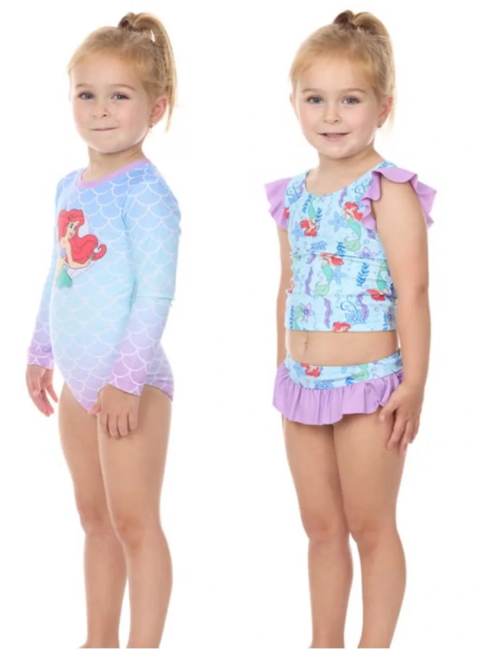 NWT. Disney Ariel Character Kids' 3-piece Swim Suit Set.